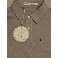 Criquet Men  s Players Polo Shirt Gray Heathered Large Organic Cotton Golf NWT
