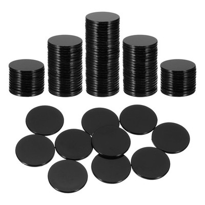 120Pcs 1 Inch Poker Chips, Bingo Chips Learning Counters, Black, Flat