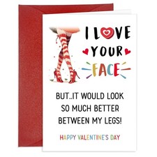 Funny Valentines Day Card for Him Boyfriend Valentines Day Naughty Cards for ...