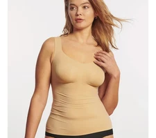 Evelyn & Bobbie Seamless Smoothing Bra Cami Sand M New
