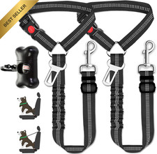 Dog Seat Belt Harness for Car - 3 in 1 Retractable Adjustable Pet Seatbelts 3 PC