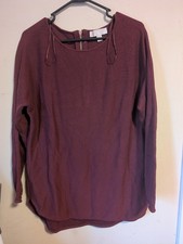 Michael Kors Women's Burgundy Gold Back Zipper Pullover Tunic Sweater LARGE