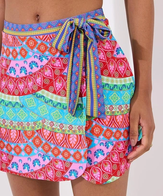 Joe Brown's Tassel Trim Wrap Swim Skirt UK 10 Multicoloured Bikini Bottoms - Image 4 of 4