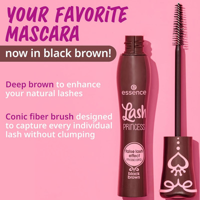 Lash Princess Mascara Black Brown. Gives Volume, Length & Definition Vegan Free