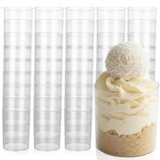 50 PCS Clear Plastic Reusable Party Shot Glasses Dessert Cups Cheesecake 60ml