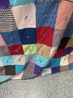 Vintage Crazy Polyester Patch Quilt Multi Color Cotton Back Knot Tie 68x86 — photo 1
