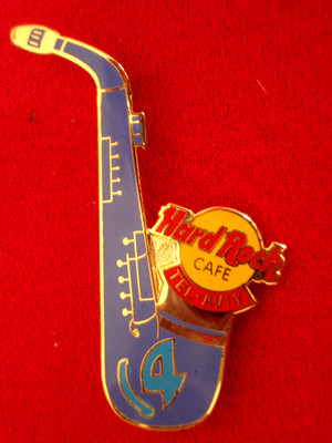 HRC Hard Rock Cafe Tel Aviv 4th Anniversary Purple Saxophone Yellow Logo Zech