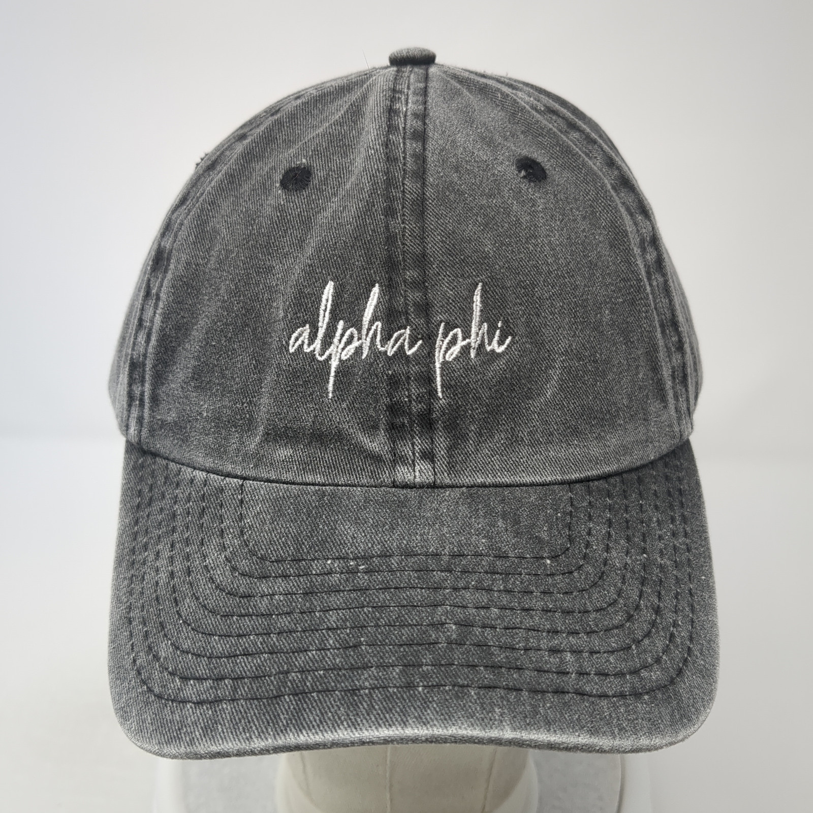 Alpha Phi Slideback Baseball Cap Gray One Size Ad… - image 2