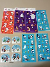 Peanuts Snoopy Hallmark Sticker Lot 7 Sheets