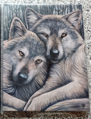 19x25cm LOYAL COMPANIONS Leinwand Plakette von Lisa Parker