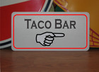 Taco Bar w/ arrow Metal Sign