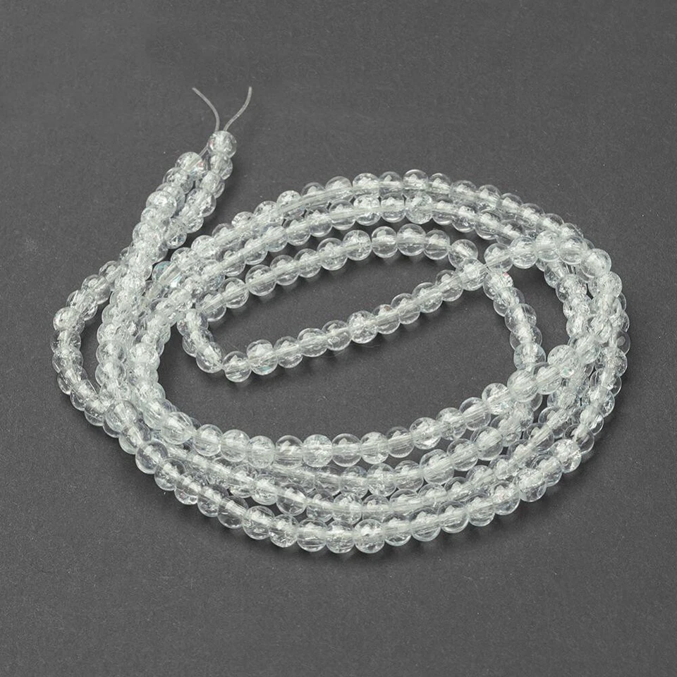Glasperlen Crackle rund 4 mm glasklar 200 Stück Perlen Spacer nenad-design - Bild 4 von 4