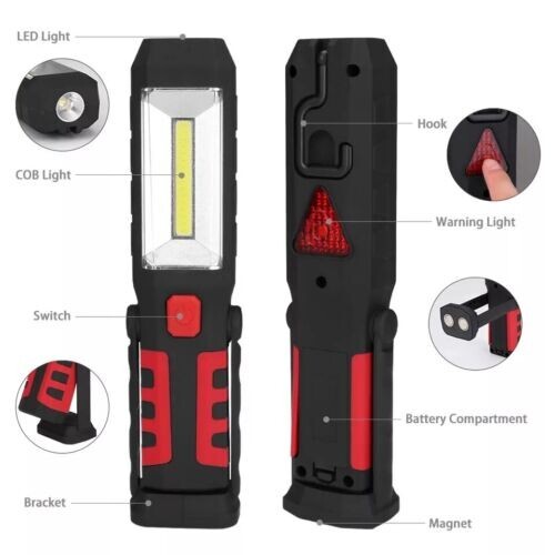 LAMPADA TORCIA LAVORO CALAMITA PORTATILE LED RICARICABILE FARO OFFICINA PESCA