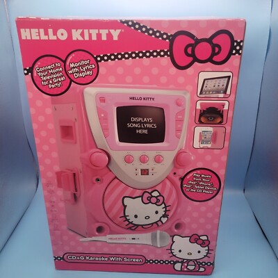Hello Kitty 68109 CD Karaoke System with Screen, Pink/White | eBay