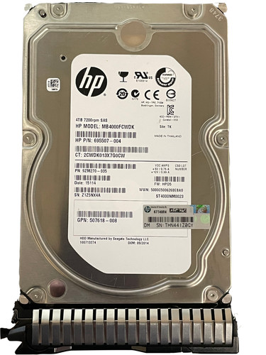 Compatible HP 4TB SAS SC HDD 7.2K 6GB 3.5" MDL 695842-001 695510-B21 - Afbeelding 1 van 2