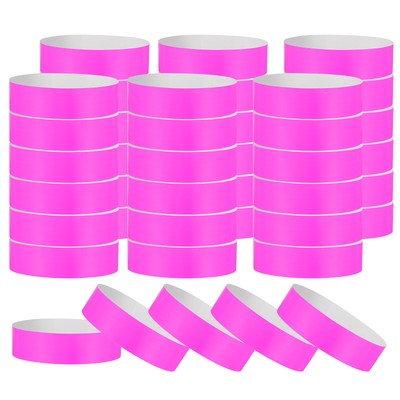 200 Pack Paper Wristbands for Events, Neon Wrist Bands Fluorescent Purple