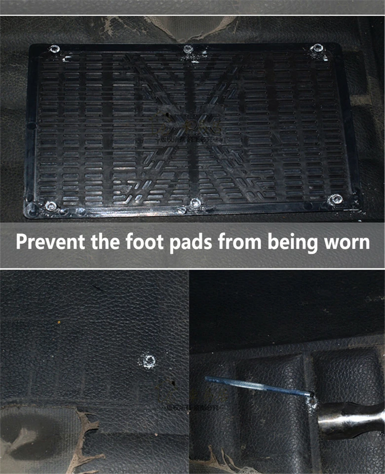 Alfombra de piso de goma PVC negra parche pie talón placa pedal almohadilla cubierta para automóvil Foto 4 de 4