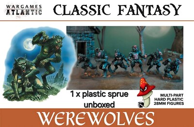 Wargames Atlantische Werwölfe 1/56 28 mm Maßstab Fantasie x Anguss unverpackt 