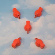 AMP KNOB ~ 5 PC. ORANGE ~ BLACK INDICATOR LINE ~ BRASS INSERT ~ US Mfg.