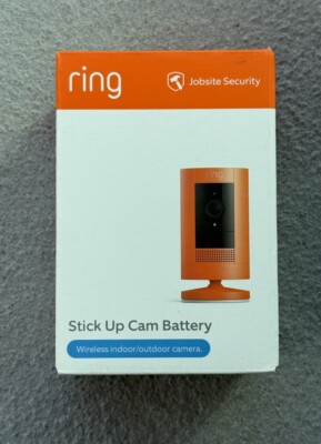 NEW Ring Jobsite Security Stick Up Cam Battery Wireless Indoor/Outdoor (Orange)