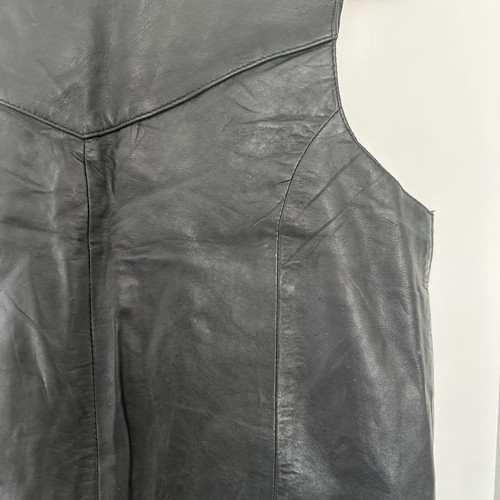 Roper brand black leather vest Medium men NEW OLD STOCK Nice! - Picture 3 of 13