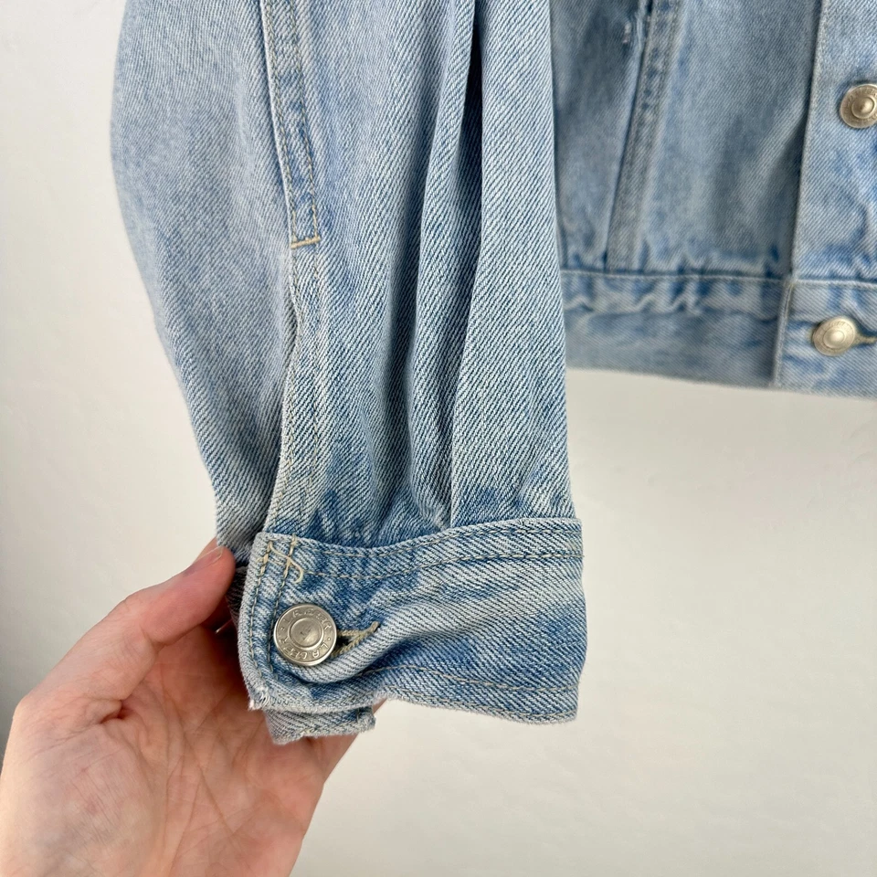 90 年代 L.A Gear 牛仔夹克男式 S 蓝色牛仔街头服饰流行男孩乐队音乐标志 — 第 3/4 张图片