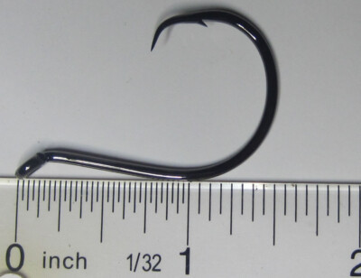 50 Gamakatsu Offset Point Circle Hooks 6/0 208416 NSB Black Nickel Finish