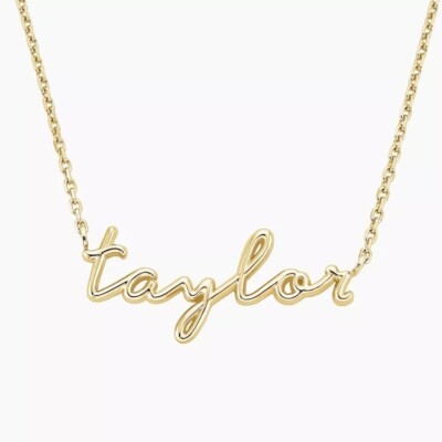 10K Yellow Gold With Personalized Your Own Script Name Pendant