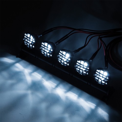 Metal Roof LED Light Bar Lampshade 4/5/6 Leds for 1:10 RC SCX10 D90 TRX-4 - Picture 21 of 26