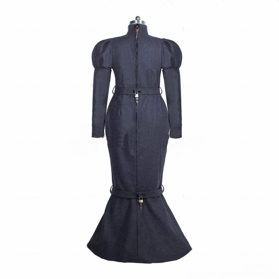 性感交叉穿衣娘娘娘娘可上锁鱼尾连衣裙 CD/电视 Cosplay 定制 — 第 3/4 张图片