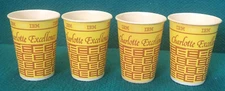 Lot of 4 : IBM "Charlotte Excellence" COFFEE vending PAPER CUPS @ Vintage LILY