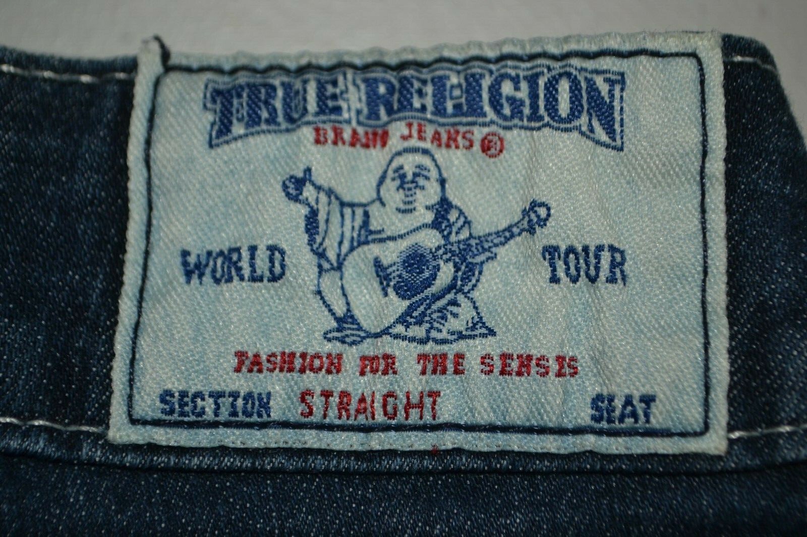 True Religion Women's Straight Pocket Flaps Dark Blue Denim Jeans Sz 28x33 thumbnail 3