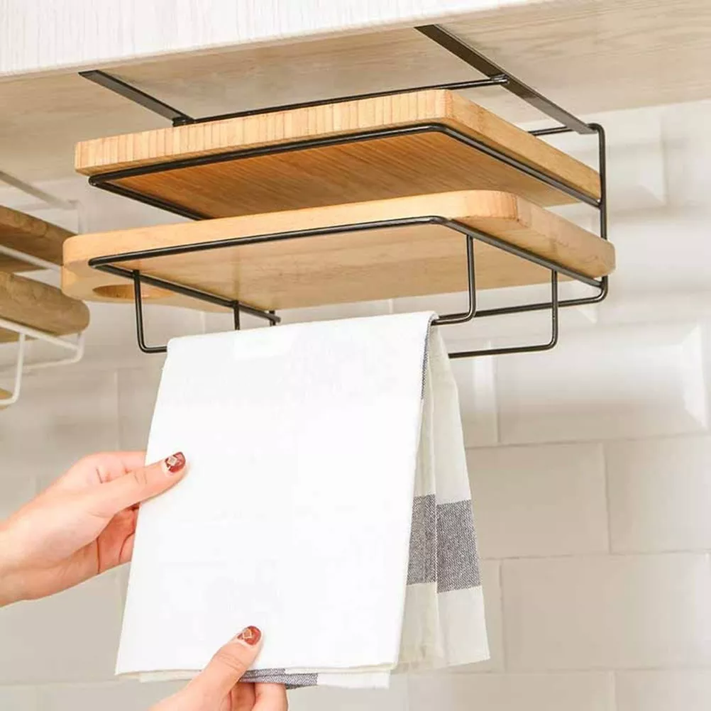 1pc Kitchen Paper Towel Holder, Cabinet Hanging Storage Rack For