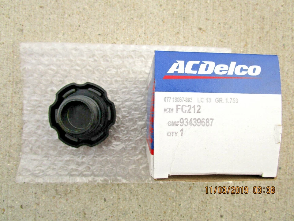 GM CHEVY OLDSMOBILE 93439687 ACDELCO FC-212 ENGINE OIL FILLER FLUID CAP OEM NEW - Image 3 of 3