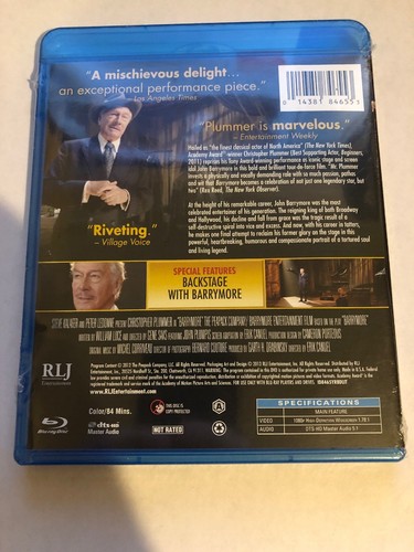 Barrymore Blu-Ray Disc DVD 2013 Christopher Plummer Drama Documentary New Sealed - Imagen 2 de 2
