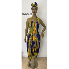 African Women's Dashiki Halter Jumpsuit - FI-D3022