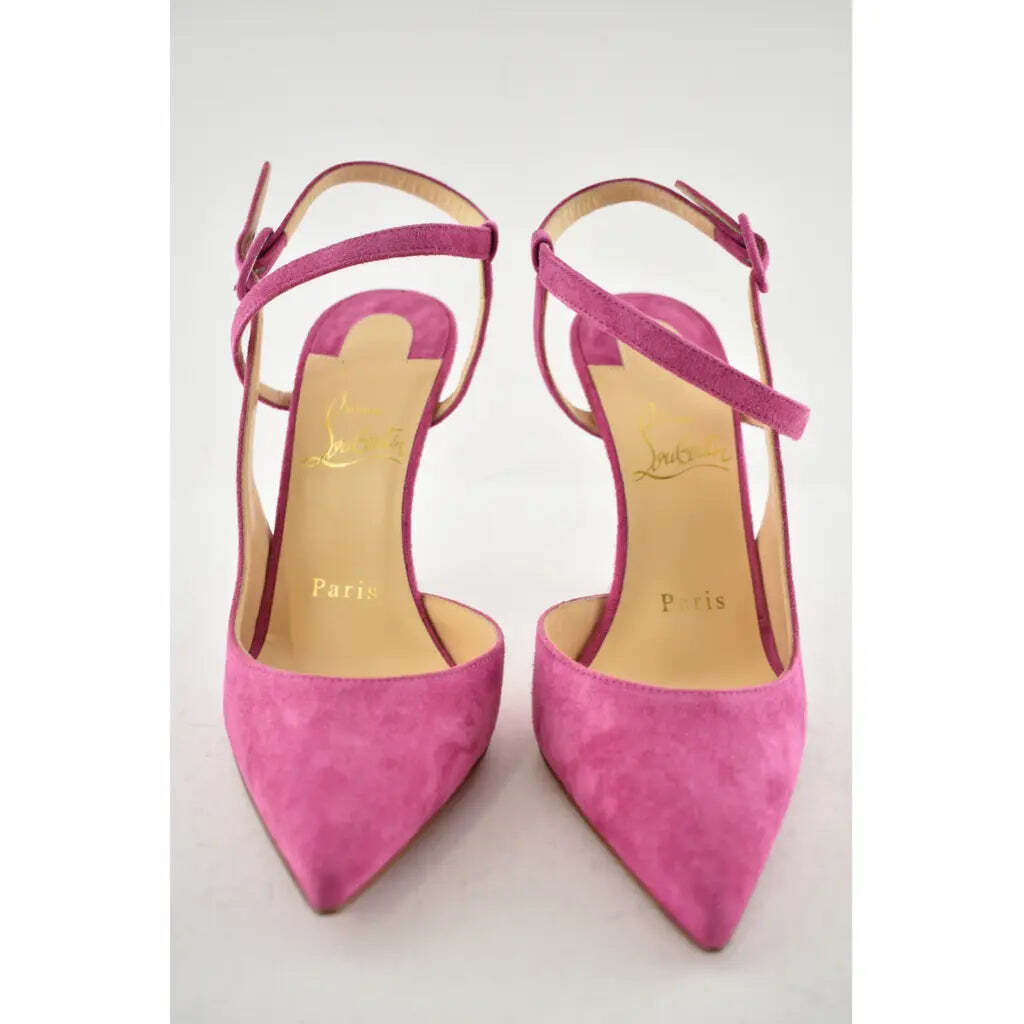 Christian Louboutin Jenlove 100 Grenat Pink Ankle Strap Pointed