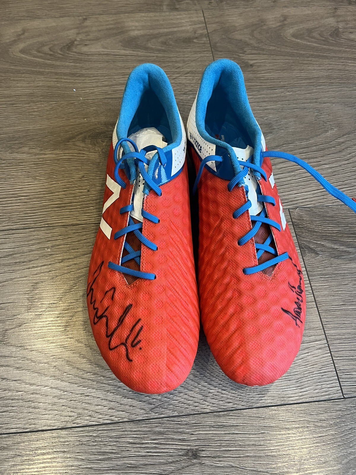 Signed Aaron Ramsey and Joe Ledley New Balance Football boots Size 10.5