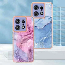 For Motorola Moto Edge 50 Pro, Luxury Colorful Marble Hard Protective Case Cover