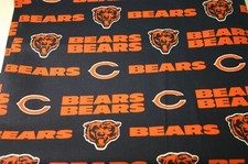 NFL Chicago Bears Football Cotton Fabric Logo  Mascot 1 Yard X 57  - NEW