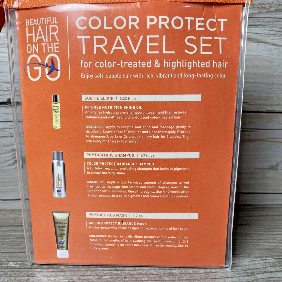 Phyto Paris Color Protect Travel Size Set Subtil Elixir Oil Citrus Shampoo Mask - Image 2 of 4