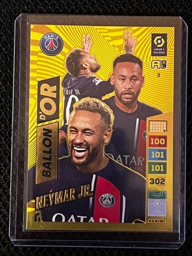 Carte Adrenalyn Panini Ligue 1 2023-24 – Ballon D'Or 3 – Neymar (PSG) – Neuve