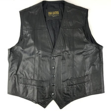 Vintage Black Leather Vest by Yugo Leather Size XL