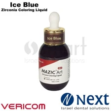 Dental lab not sintered zirconia shade coloring liquid 30ml Mazic Art Ice Blue