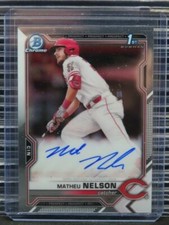 2021 Bowman Chrome Draft Matheu Nelson Autograph Auto Reds FSU BOWMAN 1ST AUTO