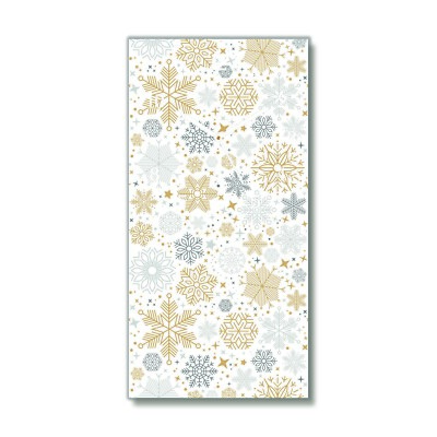 Tulup Glas Wanduhr 30x60cm - Weiß - Deko - Snowflakes Christmas Winter