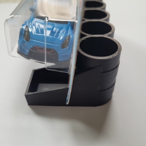 Hot Wheels SET of 2 BLACK 3D Printed Car Display SET of 2 Slanted Stand Type 5 - Picture 4 of 6