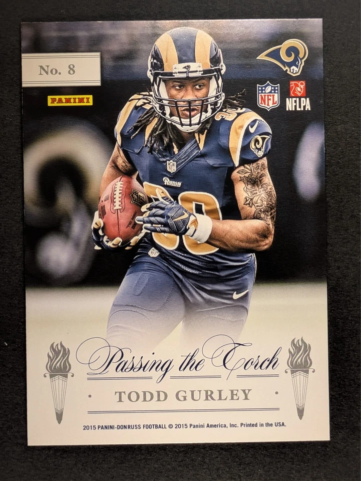 2015 Elite - Passing the Torch #8 Marshall Faulk Todd Gurley Rams - Image 2 of 2
