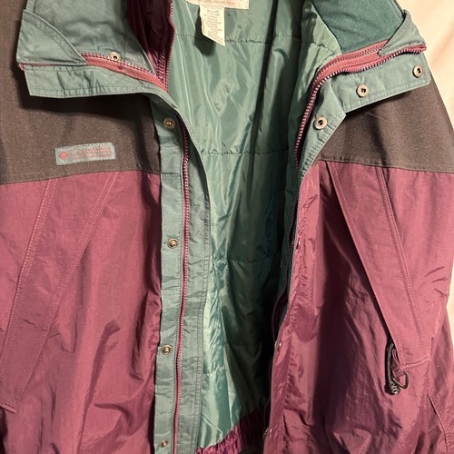Columbia Vintage Anorak 3 in 1 Giacca Uomo XL Verde Borgogna F5 XM 5260 5150 - Foto 8 di 16