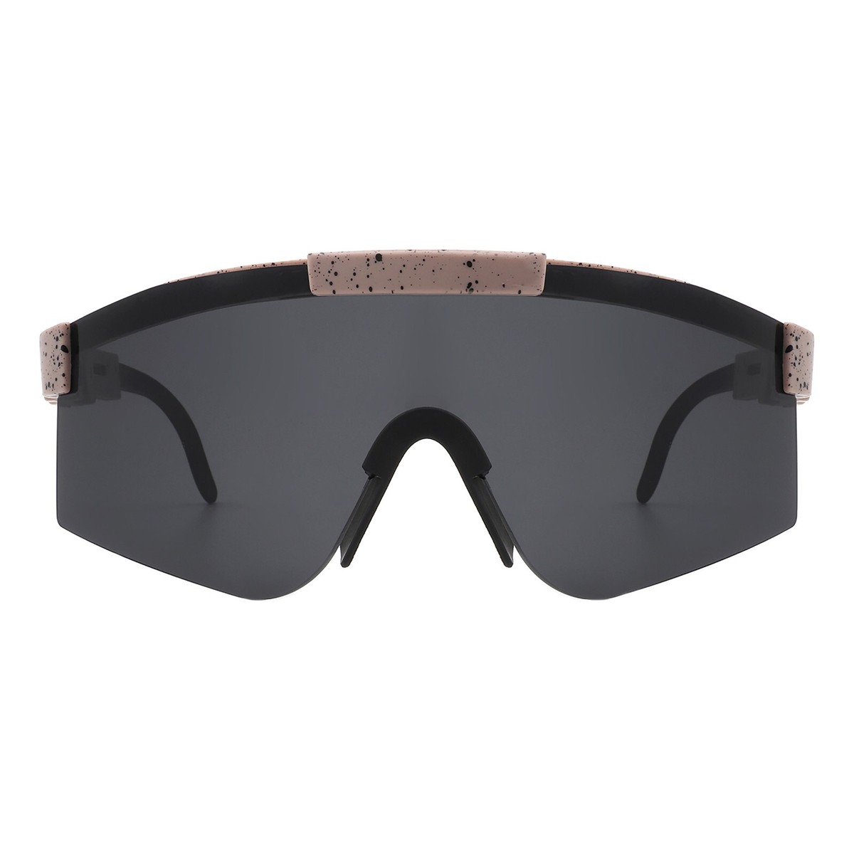 Sports Shield Sunglasses Half Rim Adjustable Temples Light Weight